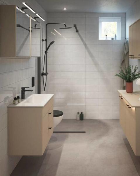 Gustavsberg Graphic v&aelig;gskab - Lille dybde - Beige