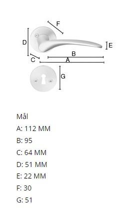 Beslagsboden indend&oslash;rs d&oslash;rgreb inkl n&oslash;gleskilt - B&oslash;rstet krom - S&aelig;t &aacute; 4 stk