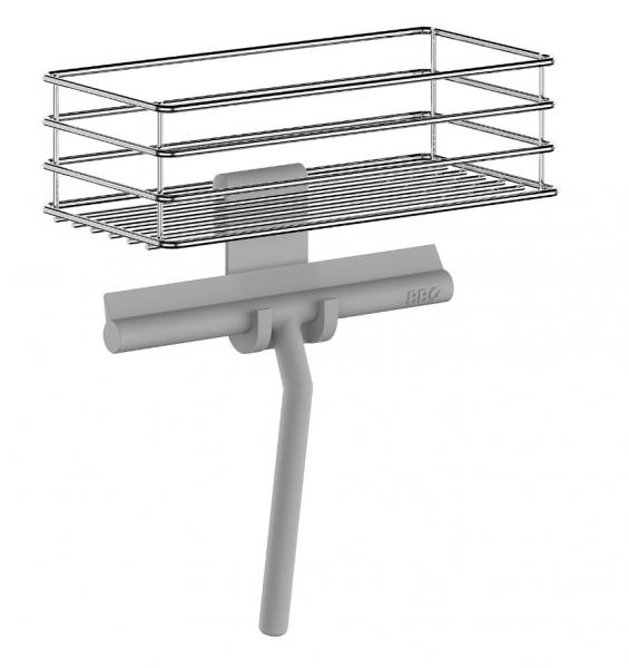 Beslagsboden bruseskaber m/holder - Mat gr&aring; silikone