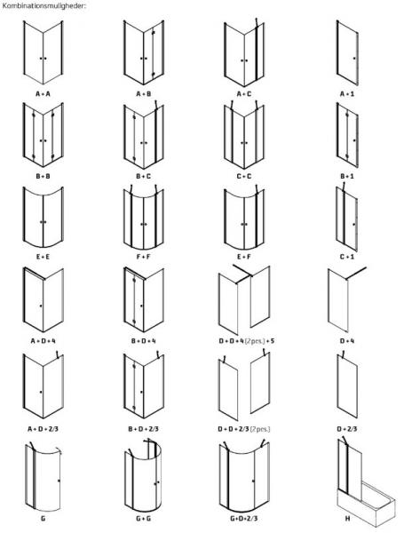 Dansani Match C+C brusehj&oslash;rne - 90x90 cm