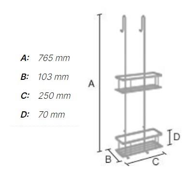 Smedbo Sideline brusekurv til glasv&aelig;g - Mat sort