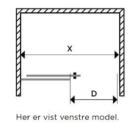 Str&oslash;mberg Slide 22 skyded&oslash;r nichel&oslash;sning 1000 mm - Mat sort