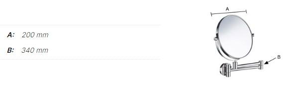 Smedbo Outline kosmetikspejl m/svingarm og 7 x forst&oslash;rrelse - B&oslash;rstet messing