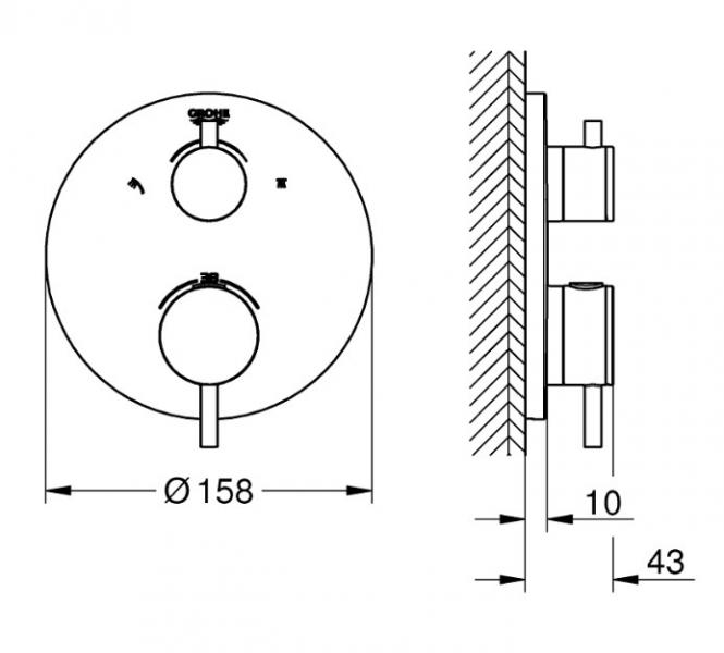 Grohe Atrio Rainshower 310 komplet brusesystem til indbygning m/SmartActive h&aring;ndbrus - Steel