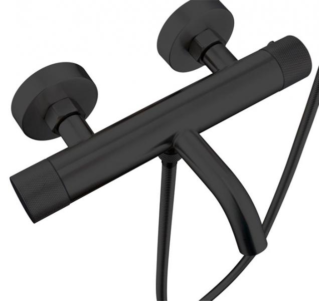 Cass&oslash;e komplet badekararmatur m/crystal cut - Mat sort