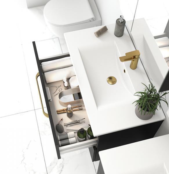 Dansani Mido+ 80 m&oslash;bels&aelig;t m/Amber m&oslash;belvask - Sort struktur