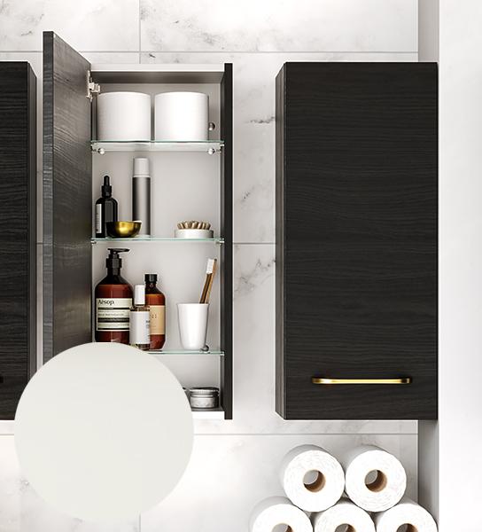 Dansani Mido+ overskab m/3 glashylder - Venstreh&aelig;ngslet - Hvid mat