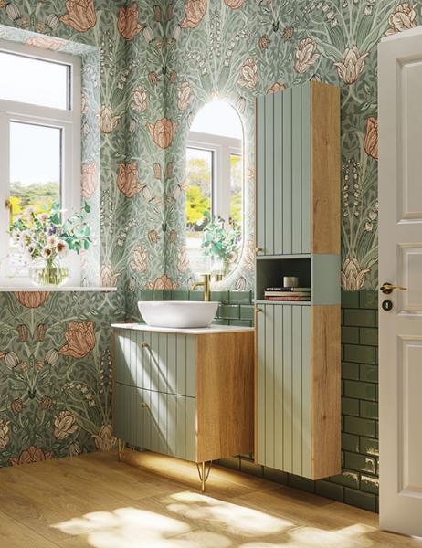 Dansani Luna Vintage overskab m/l&aring;ge og riller - H&oslash;jreh&aelig;ngslet - Natur eg/valgfri farve