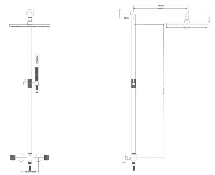 Cass&oslash;e Crystal Cut komplet pakke til badev&aelig;relset - B&oslash;rstet kobber