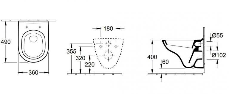 V&B O.novo Compact toiletpakke inkl. cisterne, sort betjeningsplade og s&aelig;de m/soft-close