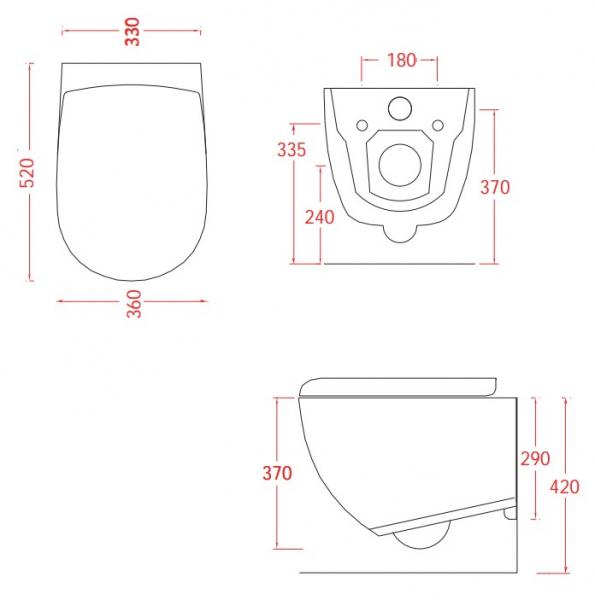 Lavabo File 2.0 RIMless Mat sort toiletpakke inkl. s&aelig;de m/soft-close, lav cisterne og hvid betjening