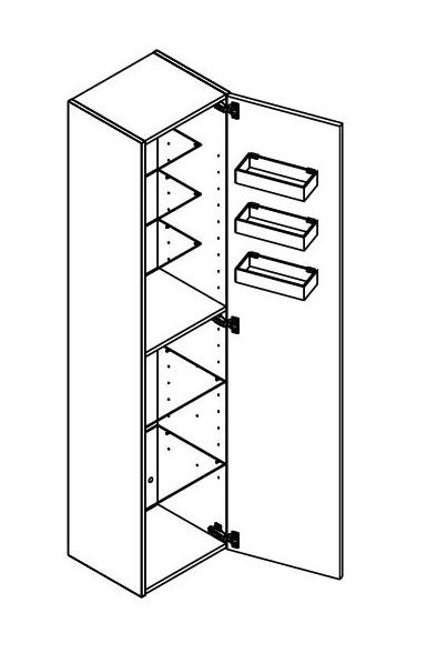 Dansani Luna Urban h&oslash;jskab 40 - H&oslash;jreh&aelig;ngslet - Hvid mat