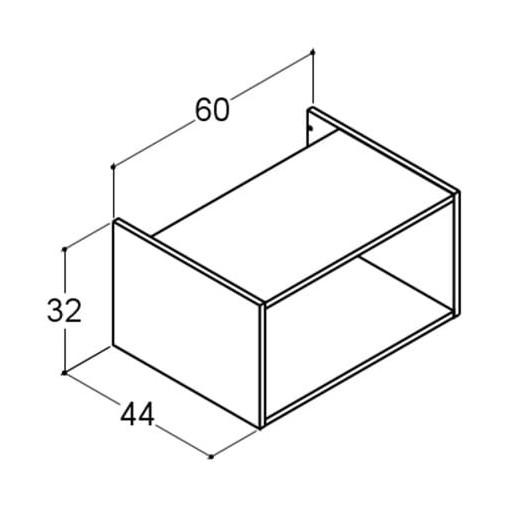Dansani Luna 60 &aring;bent skab t/vaskeskabe og sideskabe - Valgfri farve