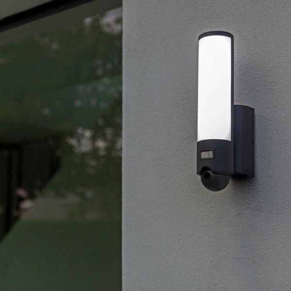 Lutec Security Elara udend&oslash;rslampe m/kamera, lyd og sensor - M&oslash;rkegr&aring;
