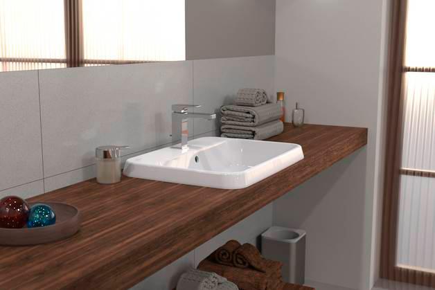 V&B Architectura 60 h&aring;ndvask t/nedf&aelig;ldning - 1/3 hanehuller