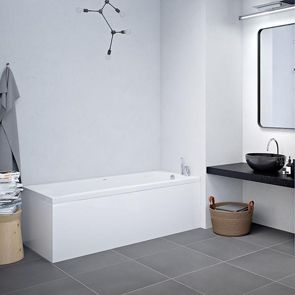 Str&oslash;mberg Delta badekar t/indbygning - 160 x 70 - 1 rygl&aelig;n