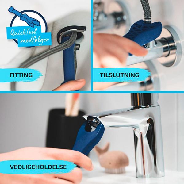 Grohe Start M h&aring;ndvaskarmatur m/push-open bundventil - Mat sort