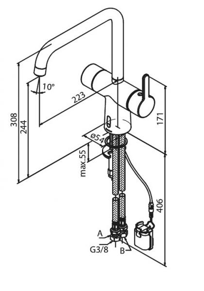 Damixa Silhouet Touchless k&oslash;kkenarmatur - B&oslash;rstet messing