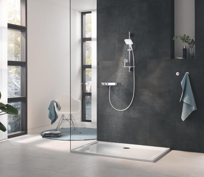Grohe Rainshower SmartActive 130 Cube brusestangss&aelig;t - Krom