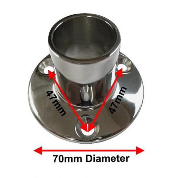 Van Der P Forh&aelig;ngstang 100cm m/2 v&aelig;gflanger - Rustfri st&aring;l