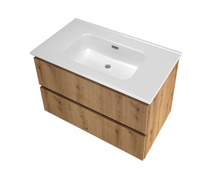 Sanibell Proline 80 m&oslash;bels&aelig;t m/lameller og 2 skuffer - Uden hanehul - Urban eg