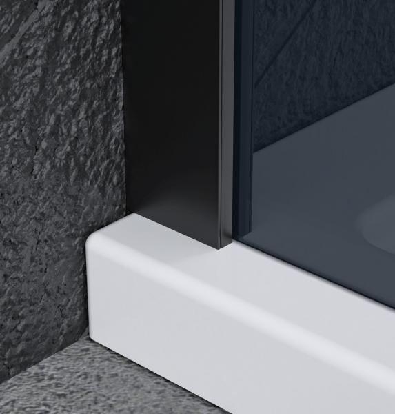 Nortiq fast brusev&aelig;g 80x190 - M&oslash;rkt glas/mat sort