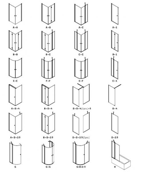 Dansani Match B+D 80x80 brusehj&oslash;rne - Klar glas/matkrom
