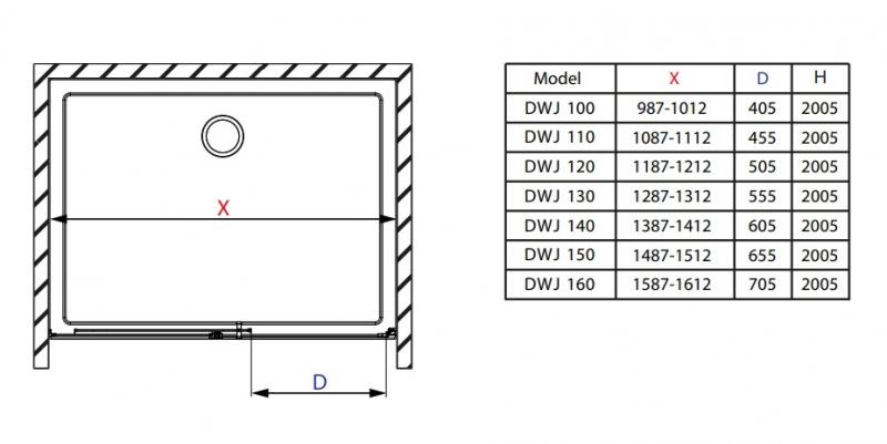 Str&oslash;mberg Slide 22 skyded&oslash;r nichel&oslash;sning 1000 mm - Mat sort