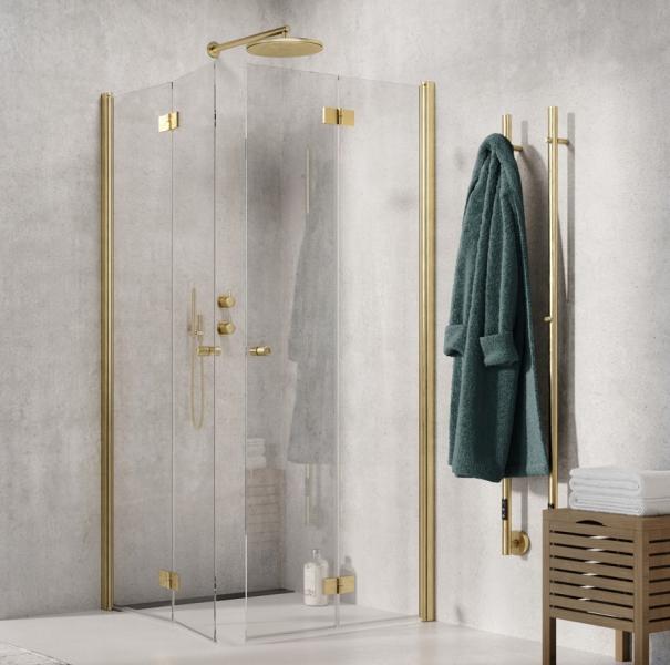 Str&oslash;mberg Noma 110 bruseniche m/folded&oslash;re - 90x90 cm - Klar glas/b&oslash;rstet messing