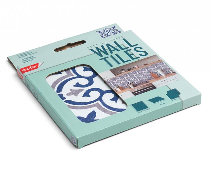 D-C-fix selvkl&aelig;bende fliser til v&aelig;g - Jamila blue