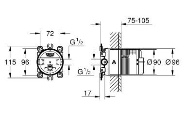 Grohe Cube SmartControl 310 komplet brusesystem m/SmartActive brus til indbygning - B&oslash;rstet warm sunset