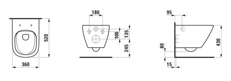 Laufen Lua RIMless toiletpakke inkl. s&aelig;de m/soft-close, cisterne og hvid betjening