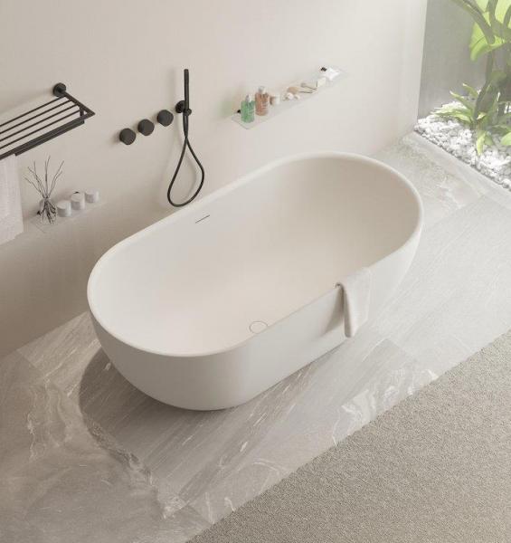 Ideavit Solidera fritst&aring;ende badekar 1500 x 530 mm - Mat hvid