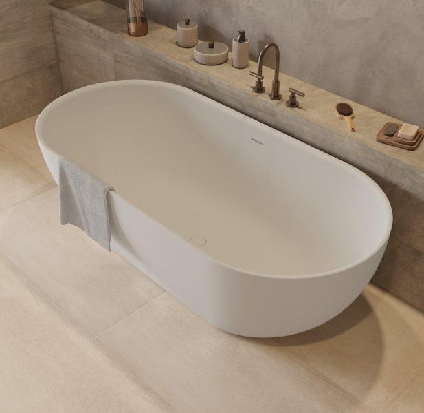 Ideavit Solidera fritst&aring;ende badekar 1700 x 800 mm - Mat hvid