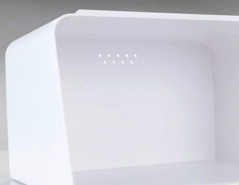 Wenko Kubo br&oslash;dkasse m/tabletholder - Bambus/hvid