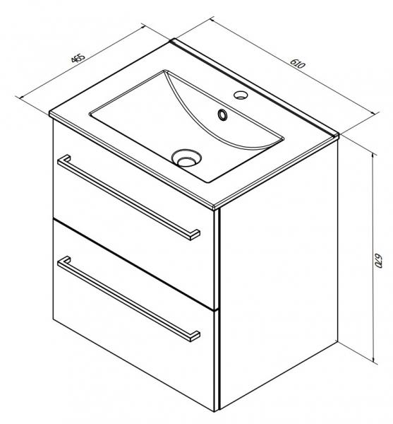 Sanibell Basicline m&oslash;bels&aelig;t 60 m/greb - Whiskey eg