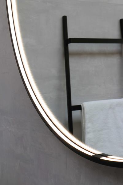 Sanibell Ink SP24 rundt spejl m/lys, varme og sensor &Oslash;40 - Mat sort