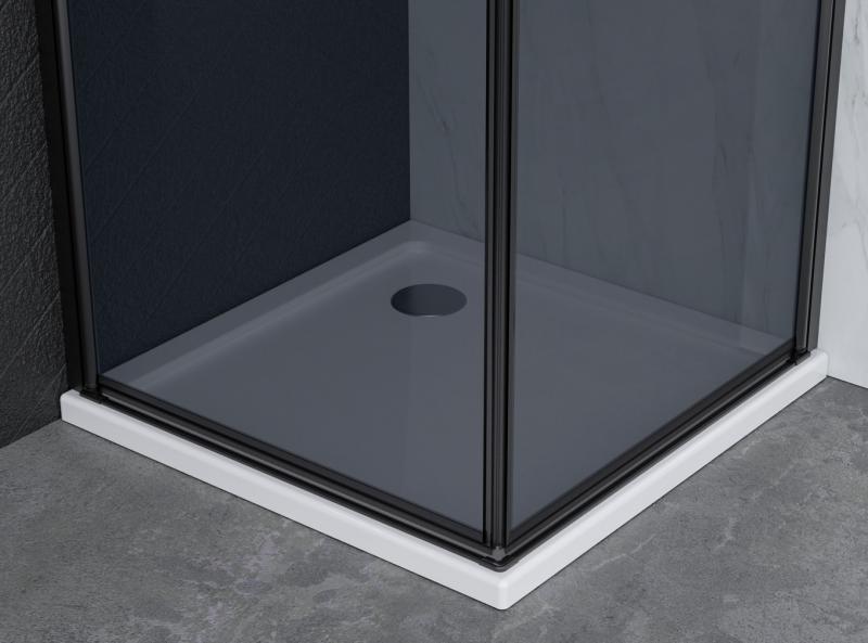 Nortiq brusehj&oslash;rne 90x90 - M&oslash;rkt glas/mat sort