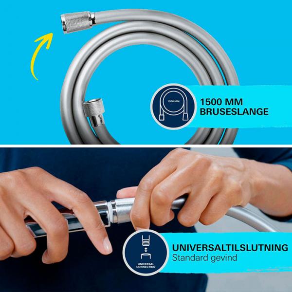 Grohe Vitalio Start 110 h&aring;ndbruser 2 sprays inkl. bruseslange